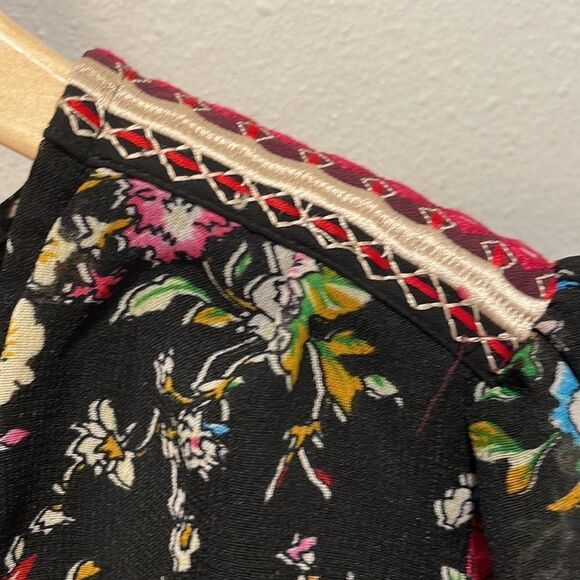 Ranna Gill for Anthropologie black floral v neck Artemisia dress - Picture 5 of 13